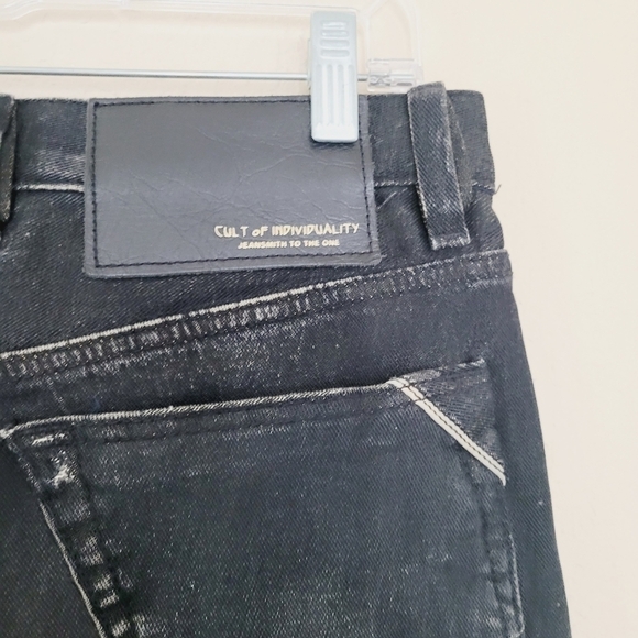 Cult of Individuality Mens Stilt Skinny Black Distressed Rip Denim Jeans 29x33 - Picture 9 of 11